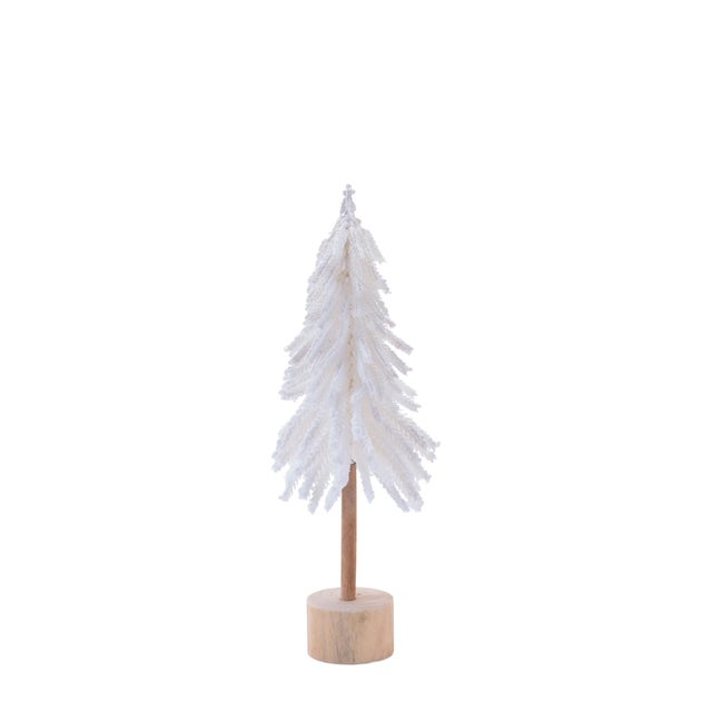 2020s Flocked Pine Tree Tabletop Décor (Set of 3) For Sale - Image 5 of 6