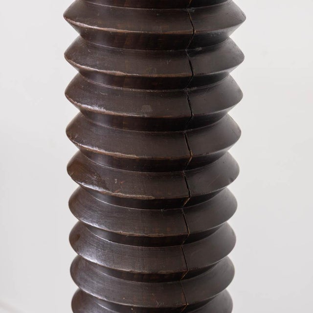 1940s Heavy French Carved Wood Floor Lamp in the Style of Charles Dudouyt For Sale - Image 9 of 13