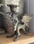 Antique Brass Mythical Griffin Candlestick Holders - A Pair For Sale - Image 4 of 5