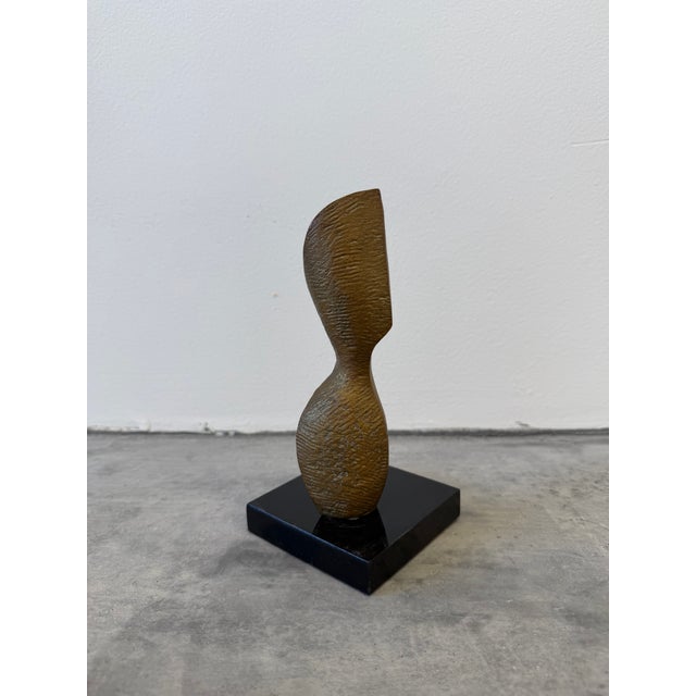 1990s Brazilian Modern Bronze Sculpture on Black Acrylic Base, 1990s For Sale - Image 5 of 11