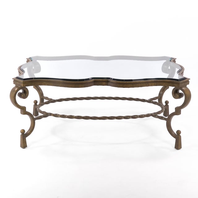 Metal 1940s French Art Deco Coffee Table in the Style of Gilbert Poillerat For Sale - Image 7 of 11