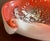 Mid 20th Century Vintage Midcentury Barbini Murano Style Red Silver Flecks Italian Art Glass Bowl Ashtray For Sale - Image 5 of 12