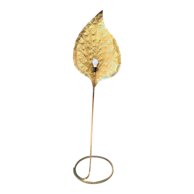 Vintage Tommaso Bari for Bottega Gadda Brass Botanical Floor Lamp For Sale