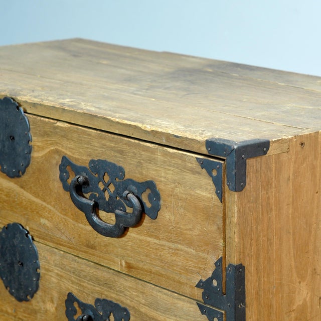 Wood Japanese Tansu Chest of Drawers, 1870 For Sale - Image 7 of 16