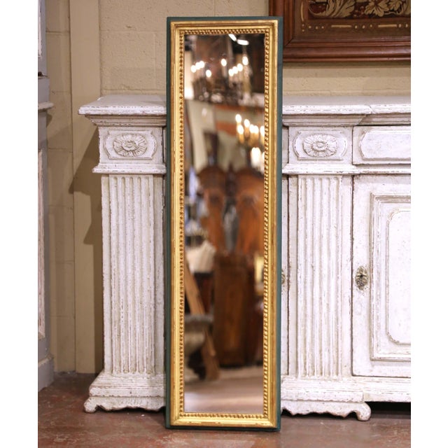 Late 19th Century 19th Century French Louis XVI Giltwood and Painted Wall Mirror With Beaded Trim For Sale - Image 5 of 7