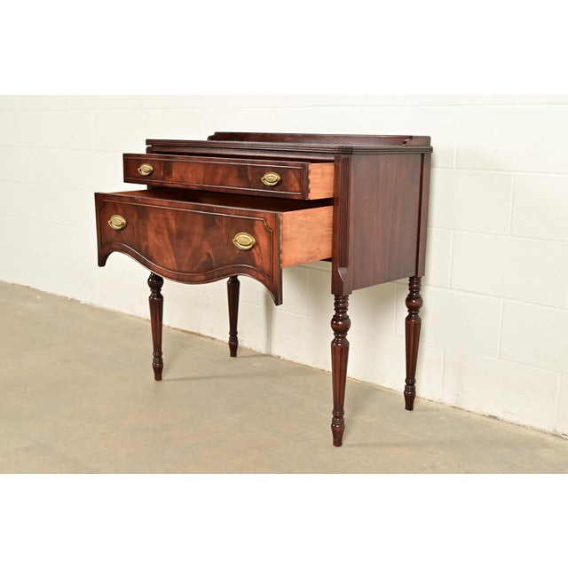 Baker Furniture Style Federal Flame Mahogany Buffet Server or Hall Table For Sale In South Bend - Image 6 of 15