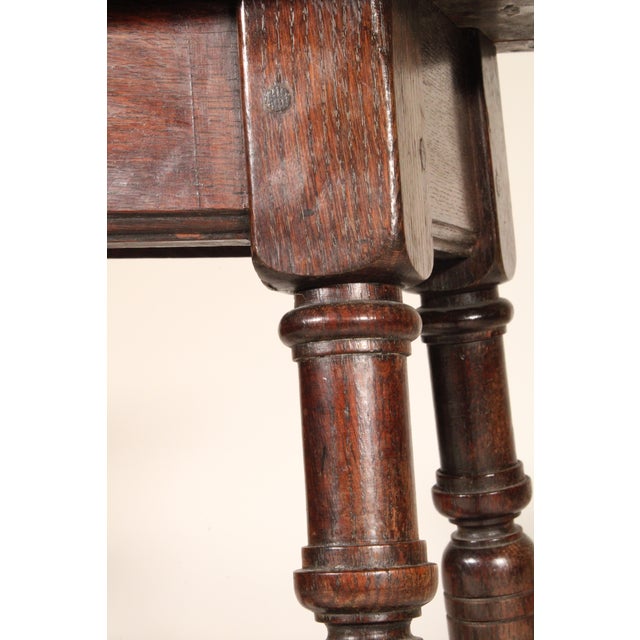 William and Mary Style English Oak Joint Stool For Sale - Image 9 of 10