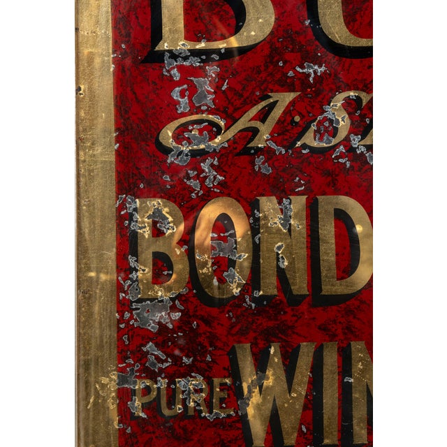 Early 20th Century Pre-Prohibition Fortune's Buffet R O G Mirror Sign For Sale - Image 9 of 12