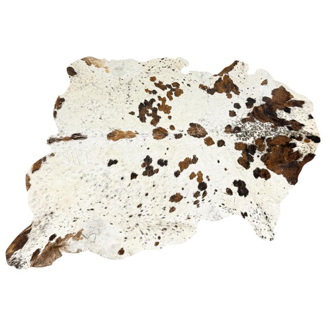 Brown Vintage White Cowhide Rug, 1960s For Sale - Image 8 of 8