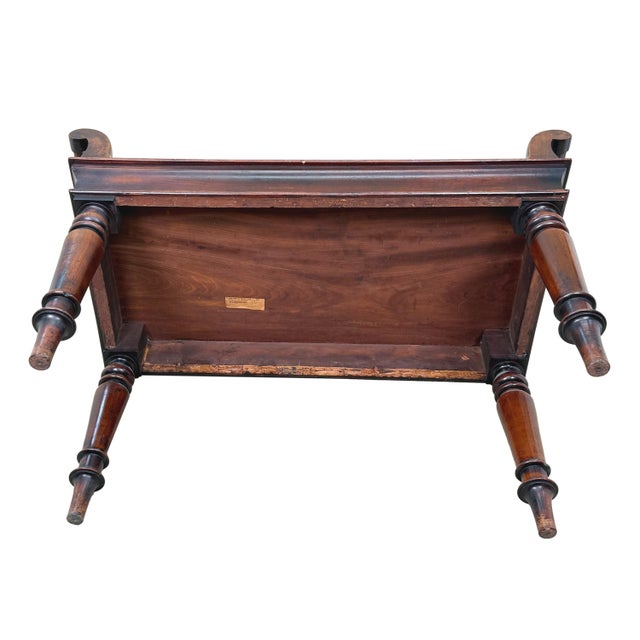 Wood 19th Century Victorian Mahogany Window Seat Hall Bench, 1850 For Sale - Image 7 of 12