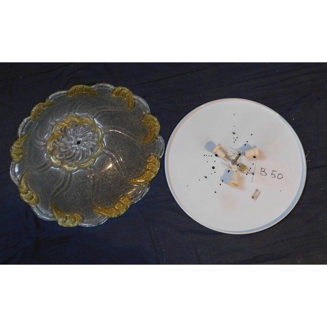 Amber 20th Century Italian Clear and Amber Murano Graniglia Flush Mount For Sale - Image 8 of 9