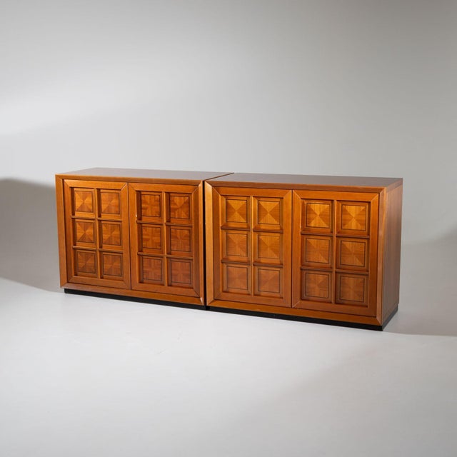 Brown Pair of sideboards by Mobili i Caccia alla Volpe, Italy 1970s For Sale - Image 8 of 12
