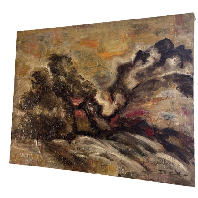 Denise Cartoux, Oil Painting, A la Montagne, École de Paris, France, 1979 For Sale - Image 4 of 9