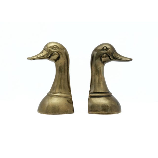Farmhouse Vintage Brass Duck Bookends, a Pair For Sale - Image 3 of 8