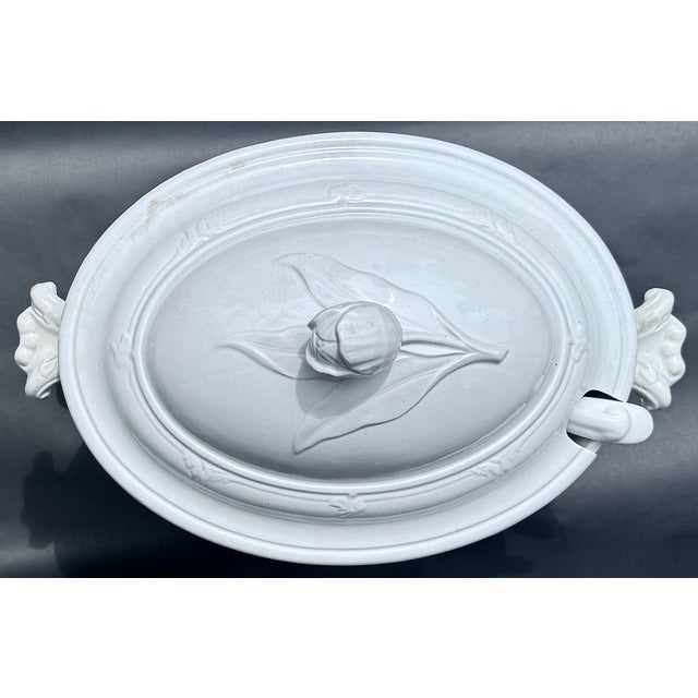 Antique English Ironstone Soup Tureen Complete Set With Ladle & Underplate Circa 1860 For Sale - Image 9 of 16