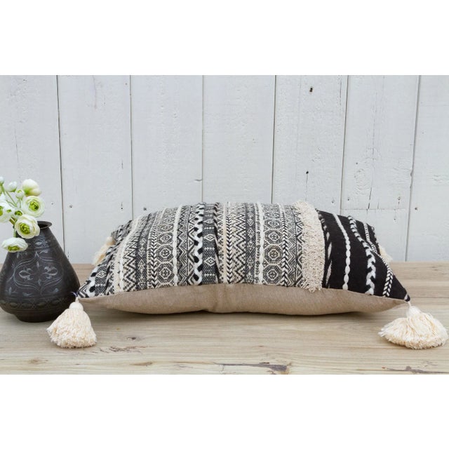 Metallic Gray Nomadic Moroccan Lumbar Pillow For Sale In Los Angeles - Image 6 of 9