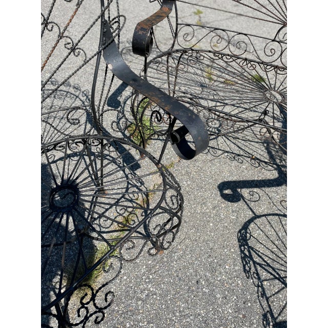 1920s Vintage Twisted Iron Peacock Chairs and Settee, 3 Pieces For Sale - Image 5 of 11