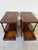 A sophisticated pair of 1960s Weiman Heirloom Quality end tables, masterfully crafted in rich mahogany and featuring...