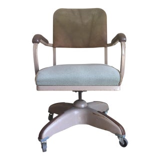 Vintage Industrial Metal Office Chair For Sale