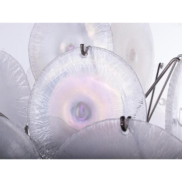 1960s Chandelier with Iridescent Murano Glass Discs from Vistosi, Italy, 1960s For Sale - Image 5 of 13