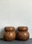 Wood Vintage Wood Mosaic Low Stools - A Pair For Sale - Image 7 of 18