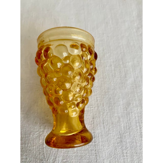 Mid 20th Century Modern Empoli Italian Amber Glass Grape Decanter Set & 6 Cordial/Shot Glasses For Sale - Image 10 of 11