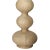 Fresh light toned wood table lamp with elegant wavy design. Fine cream jute round shade. Each lamp may vary in natural...
