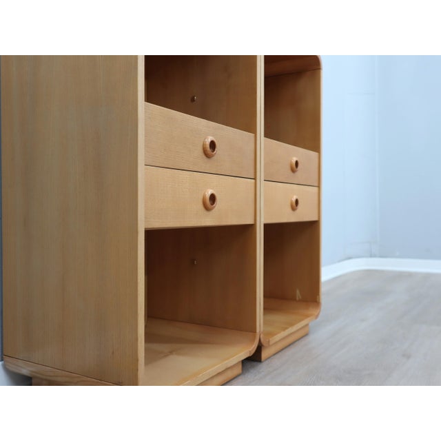 Tall Vintage Birch Wood Bedside Tables, 1970s, Set of 2 For Sale - Image 11 of 17