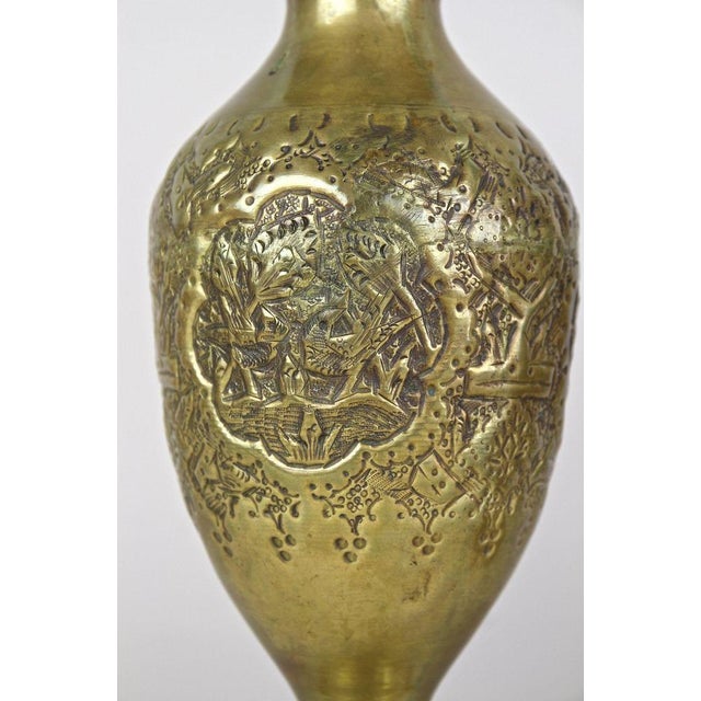 Antique Biedermeier Chased Brass Vases, 1860, Set of 2 For Sale - Image 6 of 18