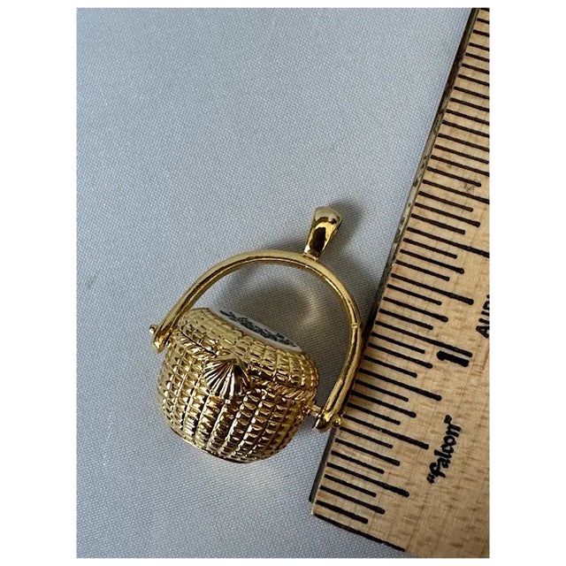 Gold Tone Nantucket Basket Pendant For Sale - Image 12 of 12