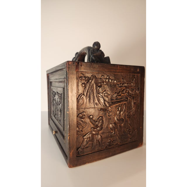 Stunning Antique Mahjong Set 1920s Made of Bone and Bamboo in AmazingCarved Box For Sale - Image 12 of 15