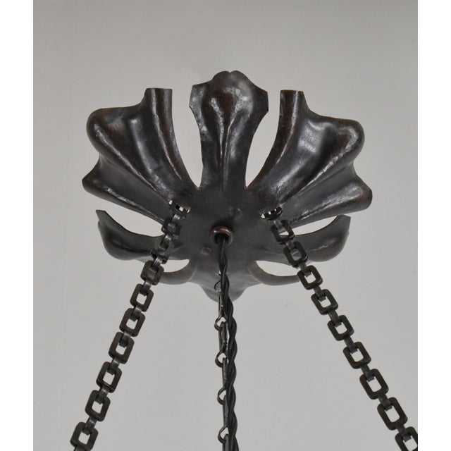 French Art Deco Pendant Light by Daum & Majorelle - 1925 Chandelier France For Sale - Image 10 of 13