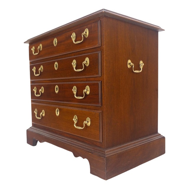 Council Compact Mahogany 4 Chest Night Stand Side Table Mint For Sale