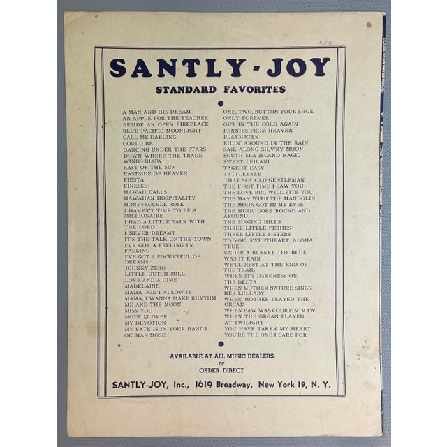 1944 Sailors Bell Bottom Trousers Sheet Music for Framing For Sale - Image 4 of 4