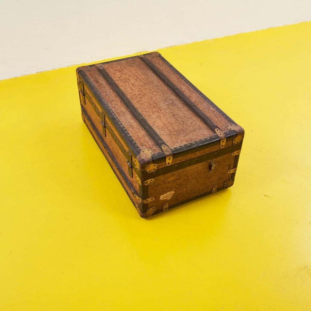Vintage Wooden Trunk, 1930s For Sale - Image 6 of 10