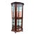 1990s Pulaski Bowed Glass Illuminated Curio Cabinet,Traditional Cherry Display Case For Sale
