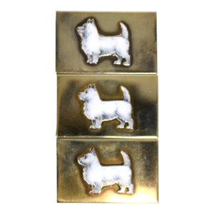 Set of 3 Sterling Matchbook Holders With Enamel Scottish Terriers Provenance: The Susie Hilfiger Collection