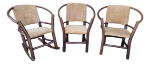 Hickory Child's Set W/ Leather Seats -3 Pcs.