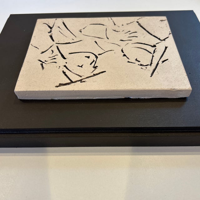 Cream Incised Drawing/Sculptural Panel Attributed to David Bryce For Sale - Image 8 of 10