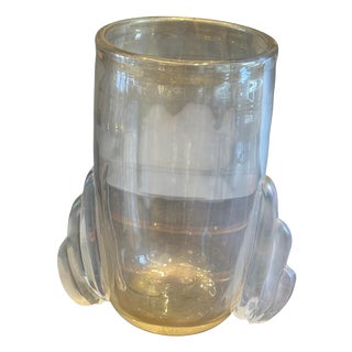 Venetian Gilt and Iridescent Glass Vase, 1980s For Sale