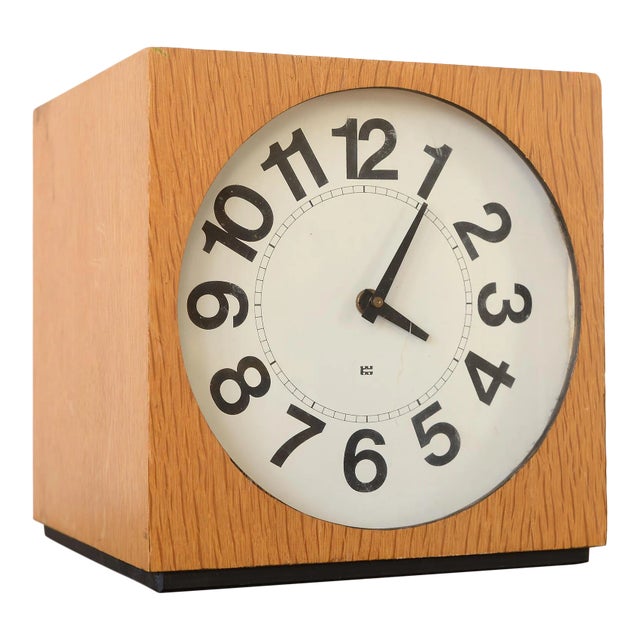 Vintage Danish Modern Washington Clock Works Cube Clock For Sale