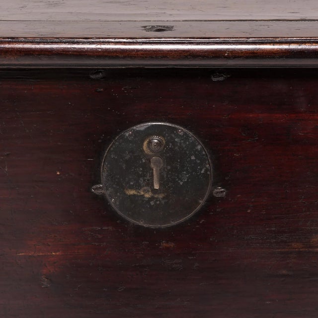 Wood Monumental Chinese Full Moon Robe Trunk, C. 1850 For Sale - Image 7 of 9