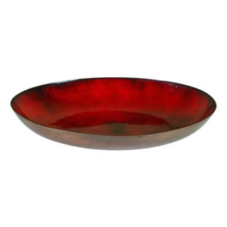 Jade Snow Wong Red Enamel Copper Plate For Sale