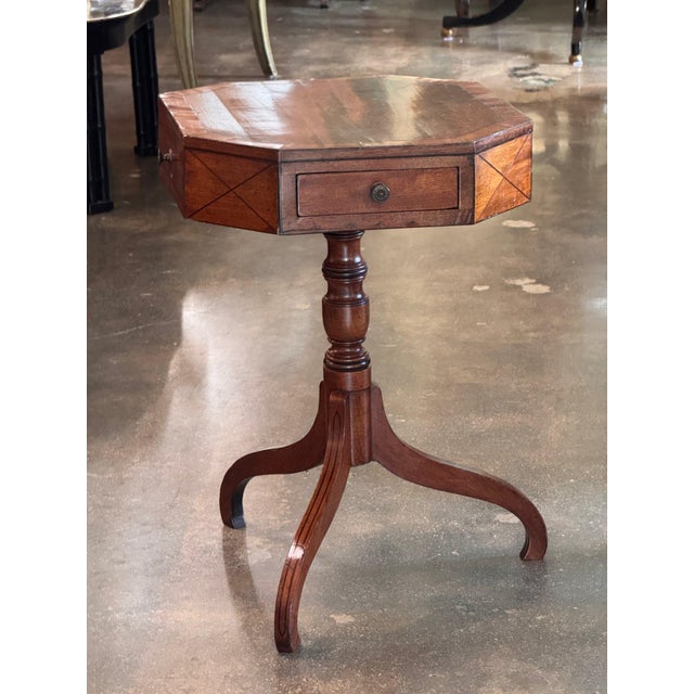 Early 19th Century Early 19th Century Regency Work Table With Canted Corners on Tripod Base For Sale - Image 5 of 10