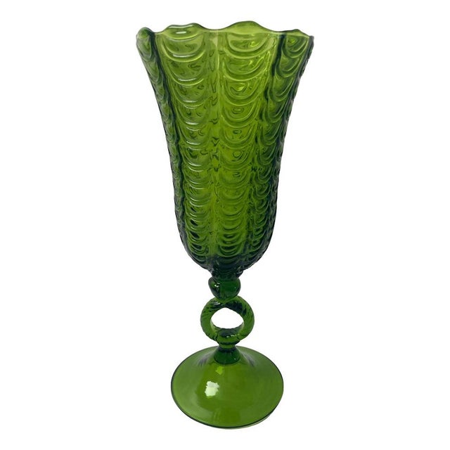 Large Vintage Handcrafted Murano Glass Chalice in the style of Carlo Scarpa, 1950s For Sale - Image 16 of 16