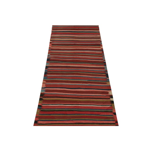 This vintage 5x8 Persian Kilim is a tribal Karadagh rug — named after the mountainous region known for its fabulous works....