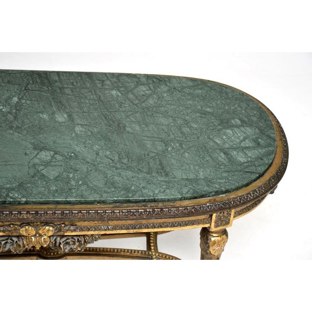 French Gilt Wood Coffee Table with Marble Top, 1930s For Sale - Image 6 of 13