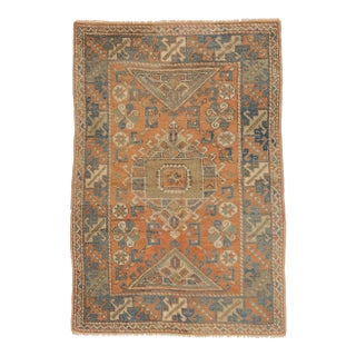 Vintage Orange Turkish Oushak Rug - 04'00 X 05'08 For Sale