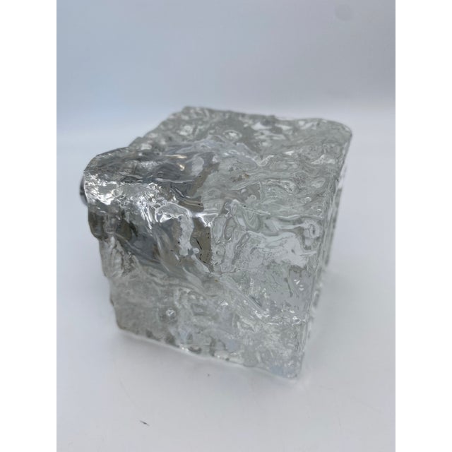 Mid-Century Glass Ice Cube Lighter For Sale - Image 4 of 6