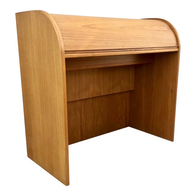 Mid 20th Century Danish Modern Mid-Century Teak Roll Top Desk For Sale
